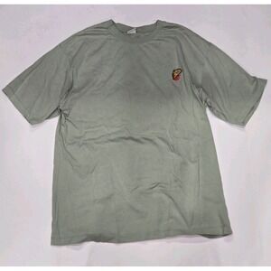 ZARA Men's Large Abstract Graphic T-Shirt Y2K Minimalist Art Cream Short Sleeve